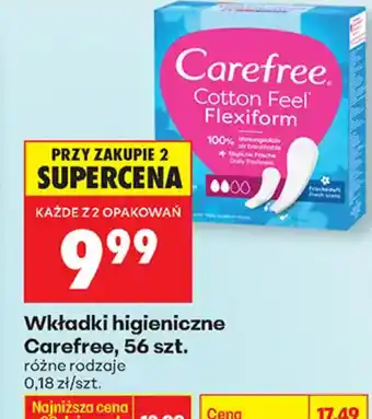 Biedronka Wkładki higieniczne Carefree oferta