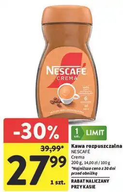 Intermarche Kawa rozpuszczalna NESCAFÉ Crema oferta