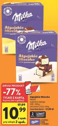 Intermarche Alpejskie Mleczko Milka oferta