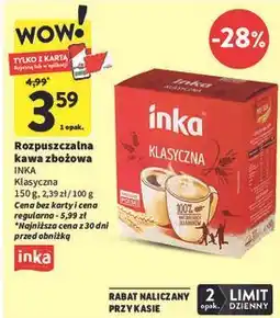 Intermarche Rozpuszczalna kawa zbożowa Inka Klasyczna oferta