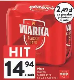 Intermarche Piwo Warka Classic 1478 6-pack oferta