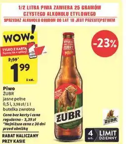 Intermarche Piwo Żubr jasne pełne oferta
