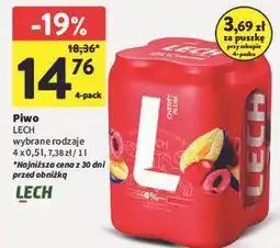 Intermarche Piwo Lech wybrane rodzaje 4-pack oferta
