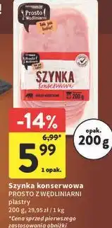 Intermarche Szynka konserwowa PROSTO Z WĘDLINIARNI plastry oferta