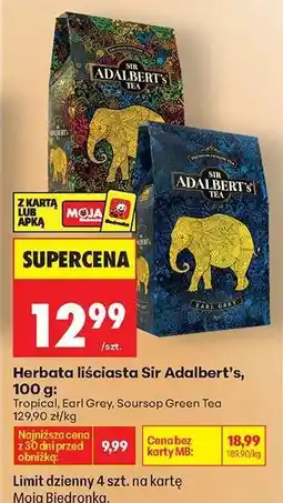 Biedronka Herbata liściasta Sir Adalbert’s, 100 g oferta