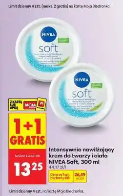 Biedronka Intensywnie nawilżający krem do twarzy i ciała NIVEA Soft, 300 ml oferta