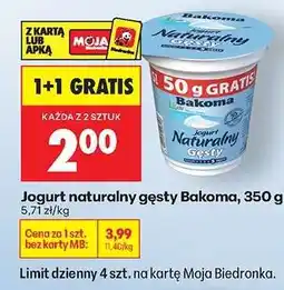Biedronka Jogurt naturalny gęsty Bakoma, 350 g oferta