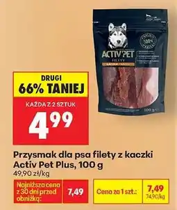 Biedronka Przysmak dla psa filety z kaczki Activ Pet Plus, 100 g oferta