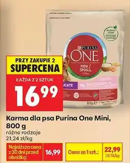 Biedronka Karma dla psa Purina One Mini 800 g oferta