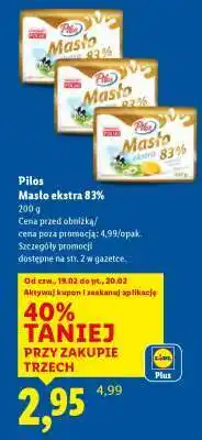 Lidl PILOS Masło ekstra 83% oferta