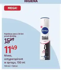 Rossmann Antyperspirant clear Nivea Invisible Black & White oferta