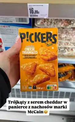 Intermarche Trójkąty z serem cheddar w panierce Pickers nacho cheese triangles oferta