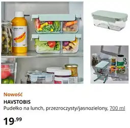 IKEA HAVSTOBIS Pudełko na lunch, przezroczysty/jasnozielony oferta