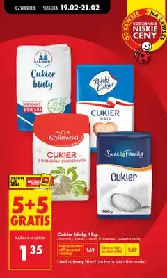 Biedronka Cukier 5+5 GRATIS oferta