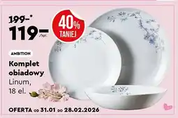 Biedronka Komplet obiadowy Linum, 18 el oferta