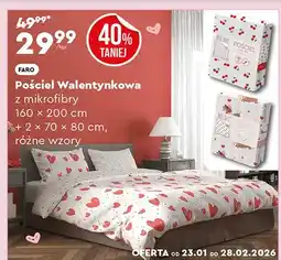 Biedronka Pościel Walentynkowa z mikrofibry 160 × 200 cm + 2 × 70 × 80 cm, różne wzory oferta