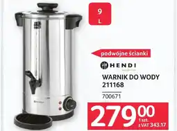 Selgros Warnik do wody Hendi oferta