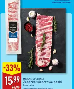 ALDI Mięsne Specjały Zeberka wieprzowe paski oferta