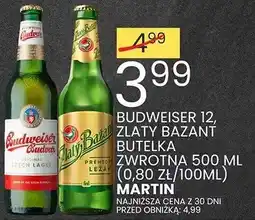 Wafelek Budweiser 12, 0% żwirki i mucki butelka zwrotna 400ml (0,60zł/100ml) oferta