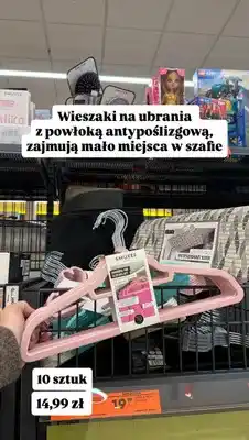 Biedronka Wieszaki na ubrania z powłoką antypoślizgową 10 sztuk oferta