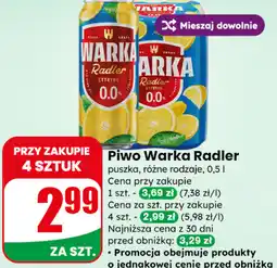 Dino Piwo Warka Radler (różne rodzaje) oferta
