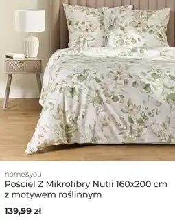 Home&You Pościel Z Mikrofibry Nutii 160x200 cm z motywem roślinnym oferta