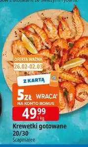E.Leclerc Krewetki całe gotowane 20/30 Scapmaree oferta