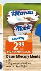 E.Leclerc Deser mleczno-czekoladowy z orzechami Zott Monte oferta