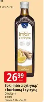 E.Leclerc Sok imbirowy z kurkumą i cytryną Oleofarm oferta
