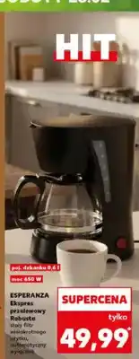 Kaufland Ekspres przelewowy Robusta stały filtr wielokrotnego użytku, automatyczny wyłącznik oferta