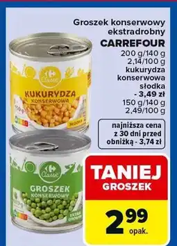 Carrefour Groszek konserwowy ekstradrobny oferta