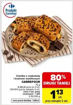 Carrefour Ciastko z czekoladą i kremem waniliowym oferta