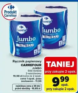 Carrefour Ręcznik papierowy Jumbo 2-warstwowy oferta