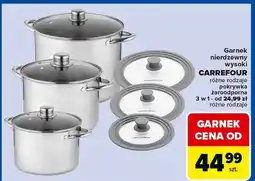 Carrefour Garnek nierdzewny wysoki różne rodzaje zaroődporna 3 w 1 - od 24.99 zł różne rodzaje oferta