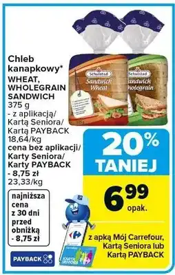 Carrefour Chleb kanapkowy wheat, wholegrain sandwich oferta