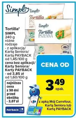 Carrefour Tortilla pszenna różne rodzaje oferta