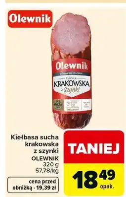 Carrefour Kiełbasa sucha krakowska z szynki oferta