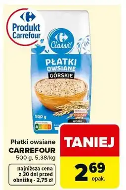 Carrefour Płatki owsiane górskie oferta