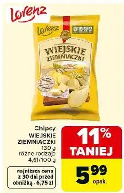 Carrefour Chipsy wiejskie ziemniaczki różne rodzaje oferta
