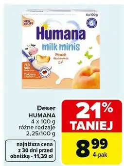 Carrefour Deser milk minis Peach Brzoskwinia 4x100g różne rodzaje oferta