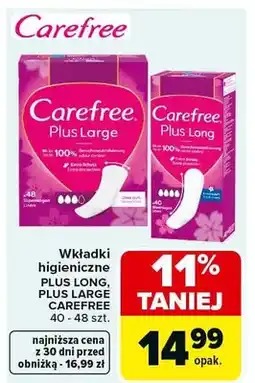Carrefour Wkładki higieniczne Plus Long oferta