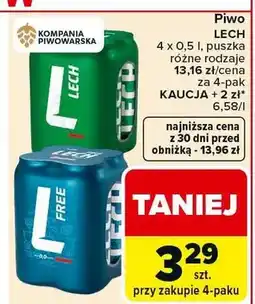 Carrefour Piwo Lech różne rodzaje oferta