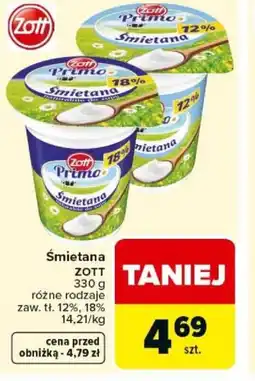 Carrefour Zott Smietana oferta