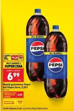 Biedronka Napój gazowany Pepsi lub Pepsi Zero, 2,25 l oferta