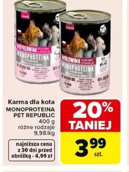 Carrefour PET REPUBLIC Karma dla kota Monoproteina oferta