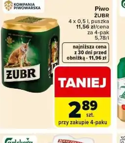 Carrefour Piwo Zubr oferta