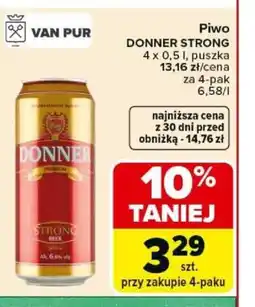 Carrefour Van Pur Piwo Donner Strong oferta