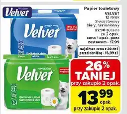 Carrefour Papier toaletowy rumianek & aloes Velvet oferta