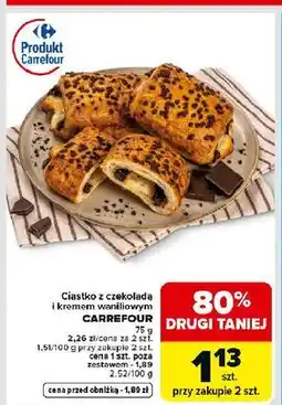 Carrefour Ciastko z czekoladą i kremem waniliowym Carrefour oferta