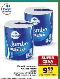 Carrefour Express Ręcznik papierowy jumbo Carrefour Essential oferta
